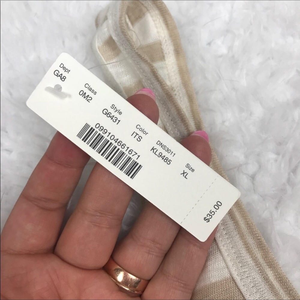 J.Crew NWT Linen Scoop Neck Stripe Tank Top XL - Picture 2 of 5